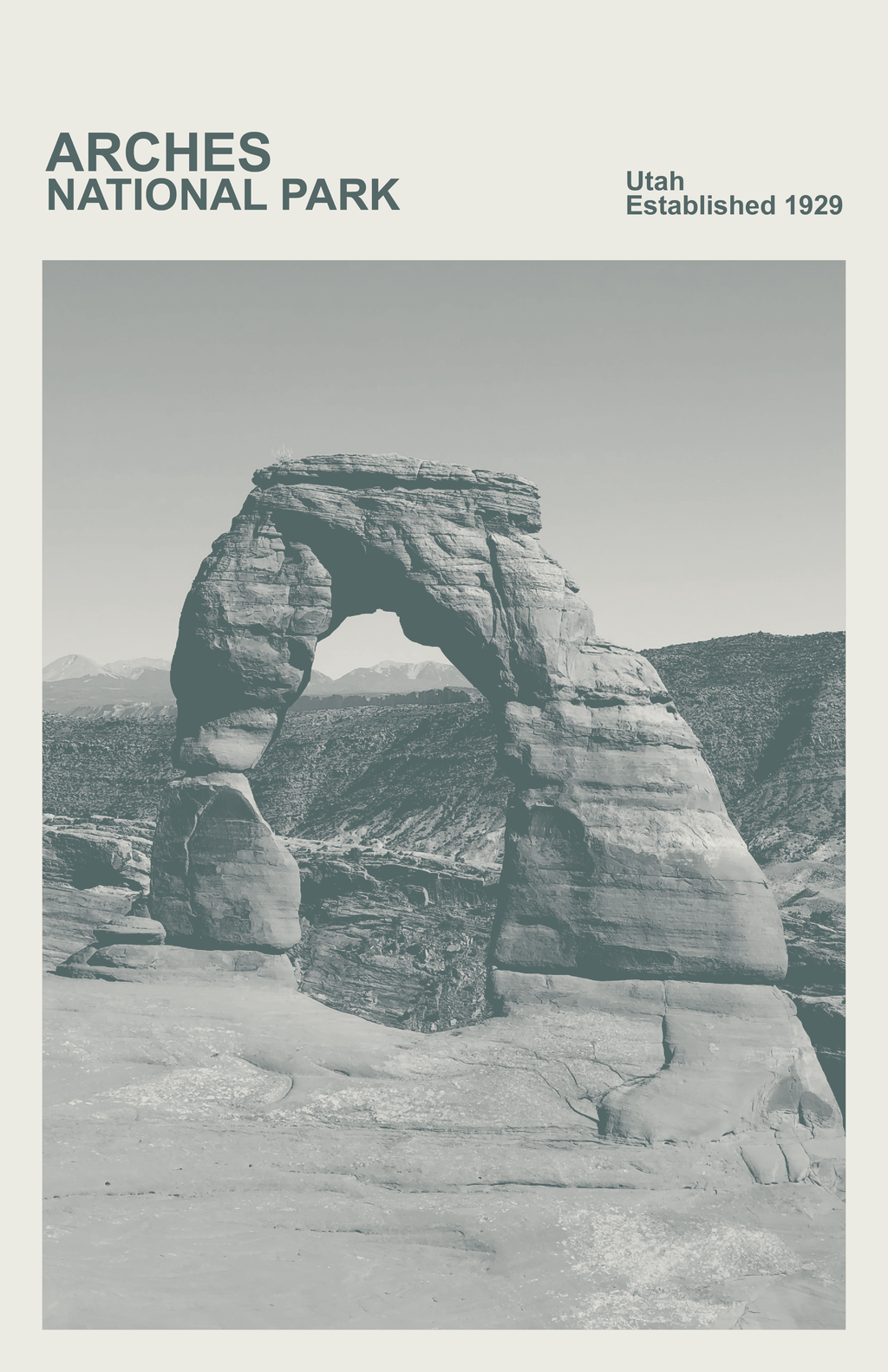 Arches National Park Print, Monochrome