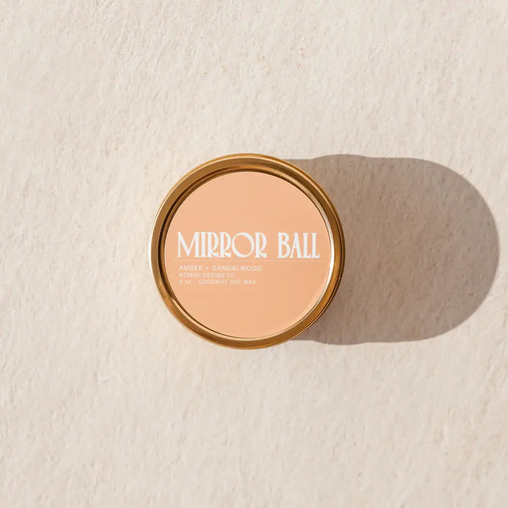 Mirror Ball Travel Tin Candle