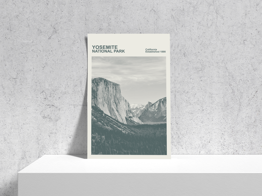Yosemite National Park Print, Monochrome